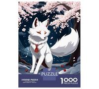 Puzzle Per Adolescenti Da 1000 Pezzi White Fox Kitsune Puzzle Per Adulti Giochi Rilassanti Decorazione Perfetta Gioco Stimolante Regali 38x26cm/1000pcs