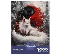 Puzzle Per Adolescenti Da 1000 Pezzi White Fox Yin Yang Puzzle Per Adulti Gioco Pratico Analisi E Logica Interazione Genitore-figlio 70x50cm/1000pcs