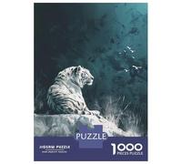 Puzzle Per Adolescenti Da 1000 Pezzi White Tiger on Rock Puzzle Per Adolescenti Giochi Rilassanti Regali Per Donne Regali Per Amici E Familiari 38x26cm/1000pcs
