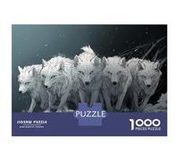 Puzzle Per Adolescenti Da 1000 Pezzi White Wolves Pack Puzzle Per Adulti Gioco Rompicapo Decorazione Per La Casa Interazione Genitore-figlio 52x38cm/1000pcs