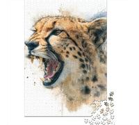 Puzzle Per Adolescenti Da 1000 Pezzi Wild Cheetah Roar Art Print Puzzle Per Adolescenti Giochi Rilassanti Corsa Di Velocità Manuale Per È Ideale Come Regalo 70x50cm/1000pcs