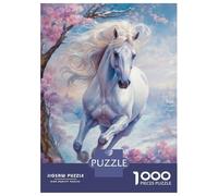 Puzzle Per Adolescenti Da 1000 Pezzi Wild White Horse in Winter Puzzle Per Adulti Gioco Rompicapo Decorazione Per La Casa Interazione Genitore-figlio 70x50cm/1000pcs