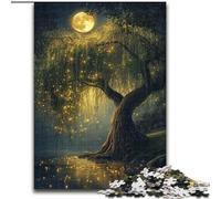 Puzzle per adolescenti da 1000 pezzi Willow Tree Under The Moon, giocattoli, giochi educativi, antistress, interazione genitore-figlio (dimensioni 26x38cm)