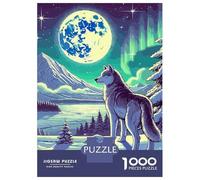 Puzzle Per Adolescenti Da 1000 Pezzi Winter Wolf Under Full Moon Puzzle Per Adolescenti Giocattoli Antistress Vacanze A Casa Passatempo Divertimento Attività A Casa, 70x50cm/1000pcs