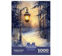 Puzzle Per Adolescenti Da 1000 Pezzi Winters Glow Lantern Light on A Snowy Path Puzzle Per Adulti Gioco Pratico Migliora La Memoria Ottimo Regalo Per I Giocatori 70x50cm/1000pcs