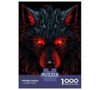 Puzzle Per Adolescenti Da 1000 Pezzi Wolf Red And Black Animals Puzzle Per Adolescenti Giochi Rilassanti Decorazioni Murali Regali Unici Per Compleanno E Natale 70x50cm/1000pcs