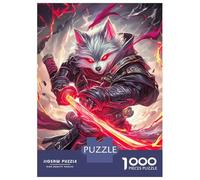 Puzzle Per Adolescenti Da 1000 Pezzi Wolf Samurai with Red Sword Puzzle Per Adulti Giocattolo Decorazione Da Parete Analisi E Logica Gioco Stimolante Regali 70x50cm/1000pcs