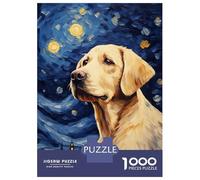 Puzzle Per Adolescenti Da 1000 Pezzi Yellow Labrador Van Gogh Puzzle Per Adulti Gioco Pratico Migliora La Memoria Interazione Genitore-figlio 70x50cm/1000pcs