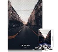 Puzzle per adolescenti da 1000 pezzi Zagabria, gioco di sfida unico ma divertente e umoristico, decorazione da parete, dimensioni 38x52cm
