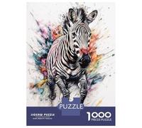 Puzzle Per Adolescenti Da 1000 Pezzi Zebra Abstract Watercolor Puzzle Per Adulti Giocattolo Decorazione Da Parete Sfida Difficile Per È Ideale Come Regalo 38x26cm/1000pcs