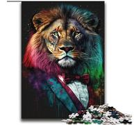 Puzzle per adolescenti da 2000 pezzi Leone colorato con occhiali Aiuta il cervello a esercitare Giocattoli avvincenti per coltivare la pazienza Ottimo regalo 70x100cm
