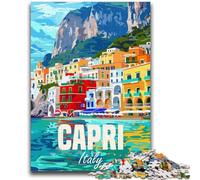 Puzzle per adolescenti dell'isola di Capri, Italia, 1000 pezzi, giochi divertenti per famiglie, attività divertenti a casa, regalo di compleanno, regali da viaggio, 1000 pezzi (26x38cm)