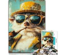 Puzzle per adolescenti Detective Mongoose da 1000 pezzi, giochi educativi, decorazione per la casa, collezione di artisti, belle arti (38x26cm)