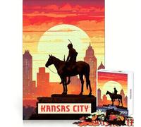 Puzzle per adolescenti di Kansas City da 1000 pezzi,ideale per allenamento,svago e svago,con taglio impeccabile,perfetto come regalo di Natale (38x52cm)