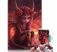 Puzzle per adolescenti "Diavoletto, piccolo drago, ragazza", 1000 pezzi, regalo per adolescenti, Relax Games, ideale come regalo per tutta la famiglia, 50x75cm