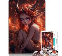 Puzzle per adolescenti "Diavoletto piccolo drago ragazza" 1000 pezzi regalo per adolescenti Relax Games ideale come regalo per tutta la famiglia (50x75cm)