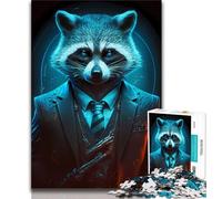 Puzzle per adolescenti "Direttore procione in abito" da 1000 pezzi per adulti e adolescenti, giocattoli educativi per l'apprendimento, giochi per famiglie che migliorano l'amore tra coppie (38x26cm)