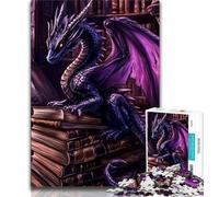 Puzzle per adolescenti Drago nel libro, aiuta il cervello a esercitare giocattoli avvincenti per coltivare la pazienza, regalo per compleanni (38x26cm)