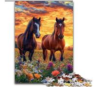 Puzzle per adolescenti Due cavalli, gioco per famiglie, antistress, sfida difficile, rafforza l'amore tra coppie (dimensioni 26x38cm)