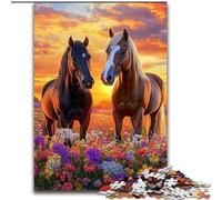 Puzzle per adolescenti Due cavalli, per età 14+ Adatto per coppie, attività divertenti da fare a casa, regalo di compleanno, regali da viaggio (dimensioni 50x75cm)