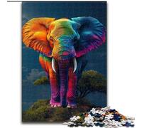 Puzzle per adolescenti Elefante arcobaleno, per età 14 e oltre Ogni pezzo è unico - Gioco divertente e stimolante per tutta la famiglia Ottimo regalo dimensioni 50x75cm