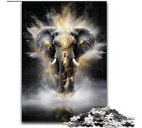Puzzle per adolescenti Elefante nero dorato, per età 14 e oltre Ogni pezzo è unico - Gioco divertente e stimolante per tutta la famiglia Ottimo regalo dimensioni 26x38cm