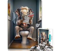 Puzzle per adolescenti "Elefante sul water" 1000 pezzi, aiuta il cervello a esercitare i giocattoli che creano dipendenza e coltivano la pazienza Un'opera d'arte 38x26cm