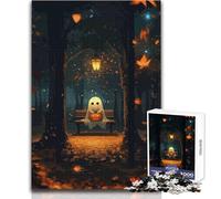 Puzzle per adolescenti "Fantasma con zucca nella foresta autunnale" da 1000 pezzi Un'esperienza di apprendimento attraverso il gioco Un regalo sentito per occasioni speciali Dimensioni: 50x75cm