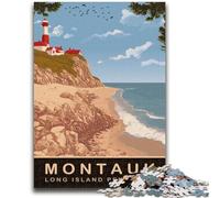 Puzzle per adolescenti Faro su Montauk Puzzle da 1000 pezzi, antistress per trascorrere il tempo in casa e migliorare l'amore tra coppie (50x75cm)