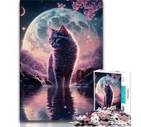 Puzzle per adolescenti "Favola del gatto al chiaro di luna", 1000 pezzi, per adulti e adolescenti, giocattoli educativi, ideale come regalo per tutta la famiglia (50x75cm)