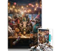 Puzzle per adolescenti, festa degli animali, aiuta il cervello a esercitare i giocattoli avvincenti per coltivare la pazienza, regalo per compleanni (75x50cm)