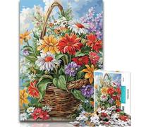 Puzzle per adolescenti "Fiori nel cesto", 1000 pezzi, regalo per adolescenti, collezione di giocattoli, giochi intellettuali, belle arti, 50x75cm