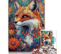 Puzzle per adolescenti Flower Fox, aiuta il cervello ad allenarsi, giocattoli avvincenti per coltivare la pazienza, decorazione perfetta 38x26cm