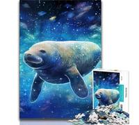 Puzzle per adolescenti Galaxy Manatee, giocattoli avvincenti per la sfida dell'intelligenza cerebrale, regalo di compleanno, regali, arte murale 38X26CM