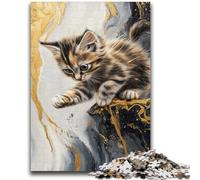 Puzzle per adolescenti Gattino dorato Adatto a persone dai 14 anni in su Gioco educativo Sfida Giocattolo Regalo per compleanni 50x75cm
