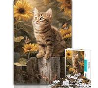 Puzzle per adolescenti Gattino tra le rose Puzzle da 1000 pezzi per adolescenti, ideale come regalo per tutta la famiglia per bambini dai 14 anni in su 50x75cm