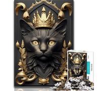 Puzzle per adolescenti Gatto dorato Art Deco Puzzle da 1000 pezzi per adulti e adolescenti regalo di compleanno regali per bambini dai 14 anni in su (26x38cm)