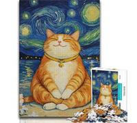 Puzzle per adolescenti Gatto in meditazione, aiuta il cervello a esercitare giocattoli avvincenti per coltivare la pazienza Decorazione perfetta 75x50cm