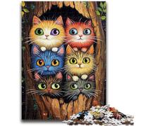 Puzzle per adolescenti Gatto nella buca dell'albero Adatto per età 14+ Gioco intellettuale Gioco educativo per compleanno e Natale 26x38cm
