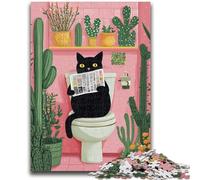 Puzzle per adolescenti Gatto nero sul water Adatto a partire dai 14 anni Gioco intellettuale Gioco educativo per compleanni e Natale 26x38cm