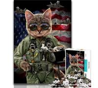 Puzzle per adolescenti Gatto pilota nell'aeronautica militare Puzzle da 1000 pezzi per adulti e adolescenti regali di Babbo Natale segreto per bambini dai 14 anni (50x75cm)