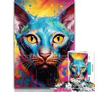 Puzzle per adolescenti Gatto senza pelo 1000 pezzi Puzzle per adolescenti e adulti, giocattoli giochi educativi antistress che migliorano l'amore tra coppie 75x50cm