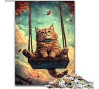 Puzzle per adolescenti "Gatto su un'altalena", puzzle da 1000 pezzi, giochi rilassanti che migliorano l'amore tra coppie per bambini dai 14 anni (50x75cm)