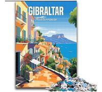 Puzzle per adolescenti Gibilterra Mediterraneo, antistress, sfida difficile, regali di Babbo Natale segreto per età 14 anni in su 70x100cm