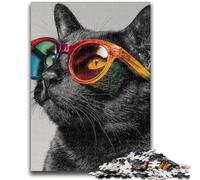 Puzzle per adolescenti, giocattoli educativi per l'apprendimento artistico del gatto, attività divertenti da fare a casa, regalo di compleanno, regali di viaggio 26x38cm
