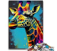 Puzzle per adolescenti Giraffa Animale PopArt Adatto a bambini dai 14 anni in su Giochi per famiglie Offerta come regalo per tutta la famiglia 38x26cm