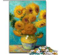 Puzzle per adolescenti Girasoli di Van Gogh, adatti dai 14 anni in su, ideali come regalo per tutta la famiglia (dimensioni 26x38cm)