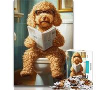 Puzzle per adolescenti Golden Doodle in The Toilet Puzzle da 1000 pezzi per adulti gioco stimolante ideale come regalo per tutta la famiglia (50x75cm)