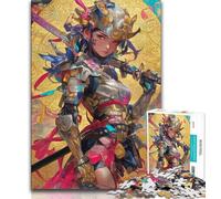 Puzzle per adolescenti guerriera ninja giapponese 1000 pezzi per adulti e adolescenti ideale come regalo per tutta la famiglia adatto per bambini di età compresa tra 50 e 14 anni (50x75cm)