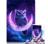 Puzzle per adolescenti Gufo sulla luna, giocattoli educativi per imparare, attività divertenti da fare a casa, regalo di compleanno, regali da viaggio (38x26cm)